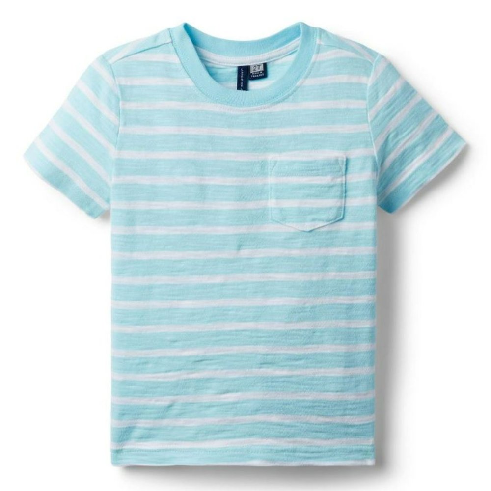 NWT JANIE AND JACK STRIPED SLUB POCKET TEE SZ 16